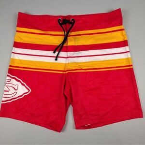 Kansas City Chiefs Mens L NFL Team Apparel Red Yellow Board Shorts Swim Trunks